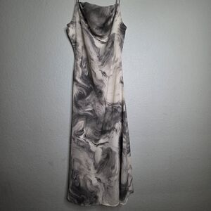 Elegant Marble Print Midi Dress